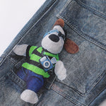 Cartoon Printed Baggy Denim Pants