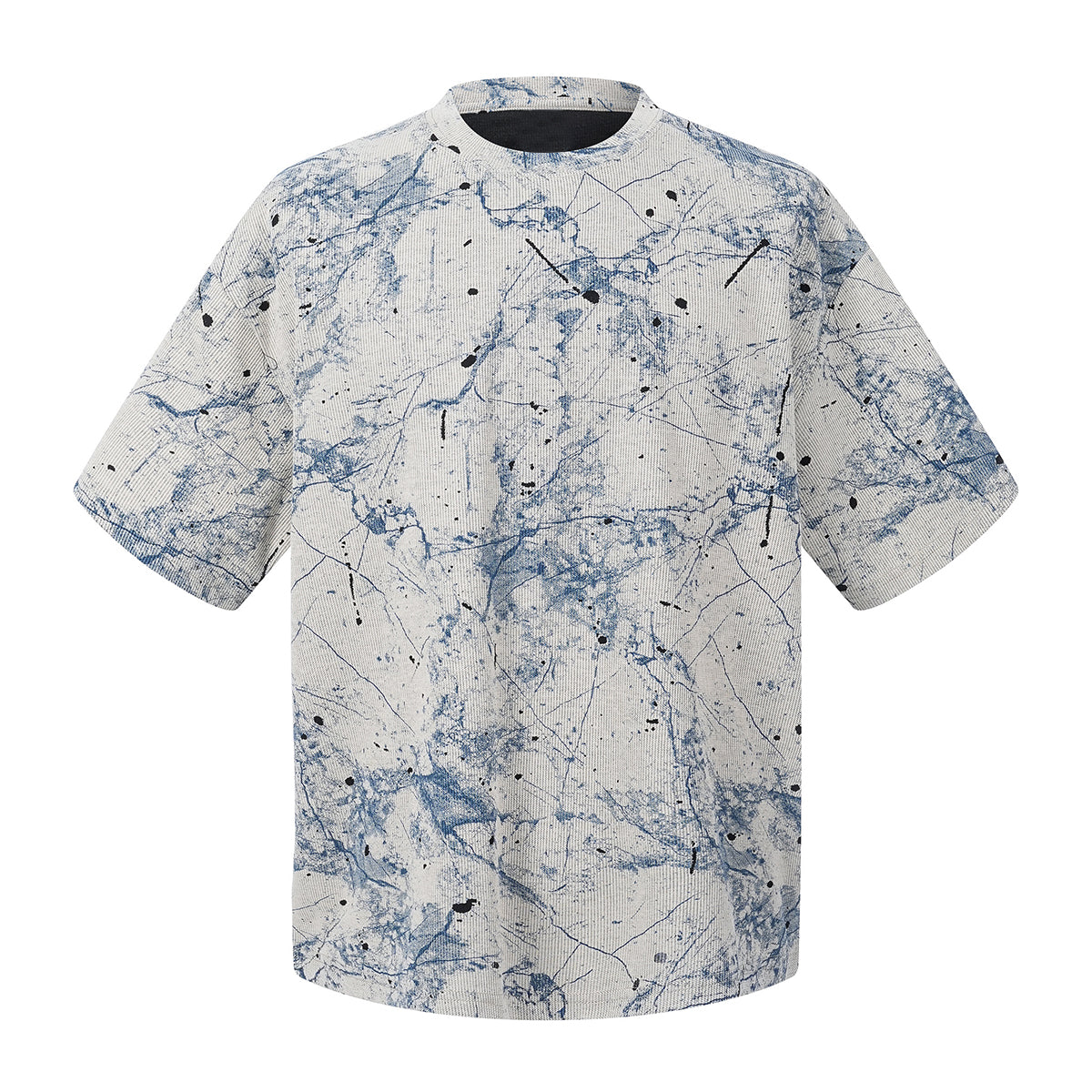 Burnout Plum Dye Artistic Color-Block Tee