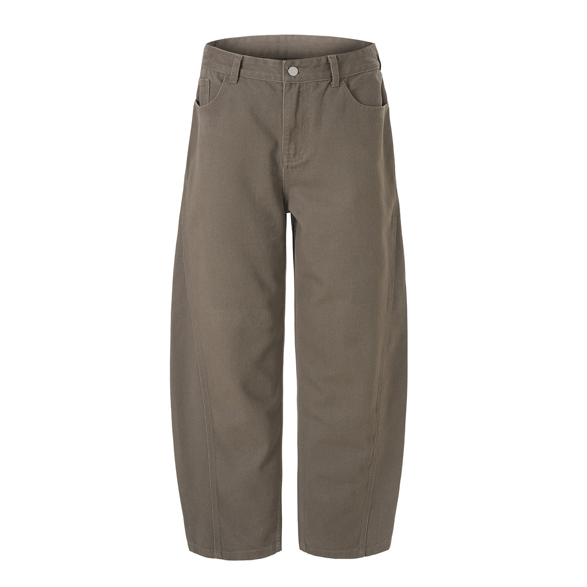 Curved Wide Leg High Waist Clean Stitch Workwear Pants