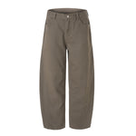 Curved Wide Leg High Waist Clean Stitch Workwear Pants