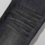 Distressed Dark Denim Vintage Wash Flared Jeans