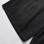 Black Elastic Waist Comfort Denim Shorts