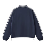Retro Striped Collar Pullover Sweatshirt