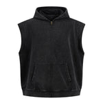 Sleeveless Zip Hoodie Casual Vest Hood Pockets Included