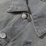 Floral Embroidery Denim Trucker Jacket