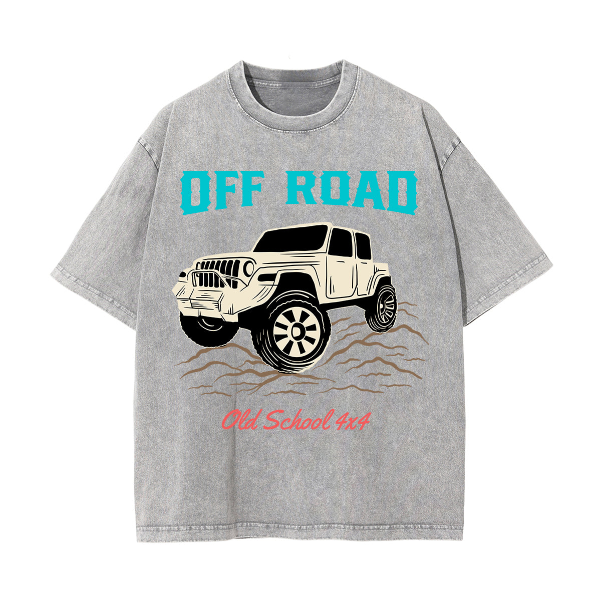 Off Road Washed Graphic Tee-INNBLAC Fashion Apparel