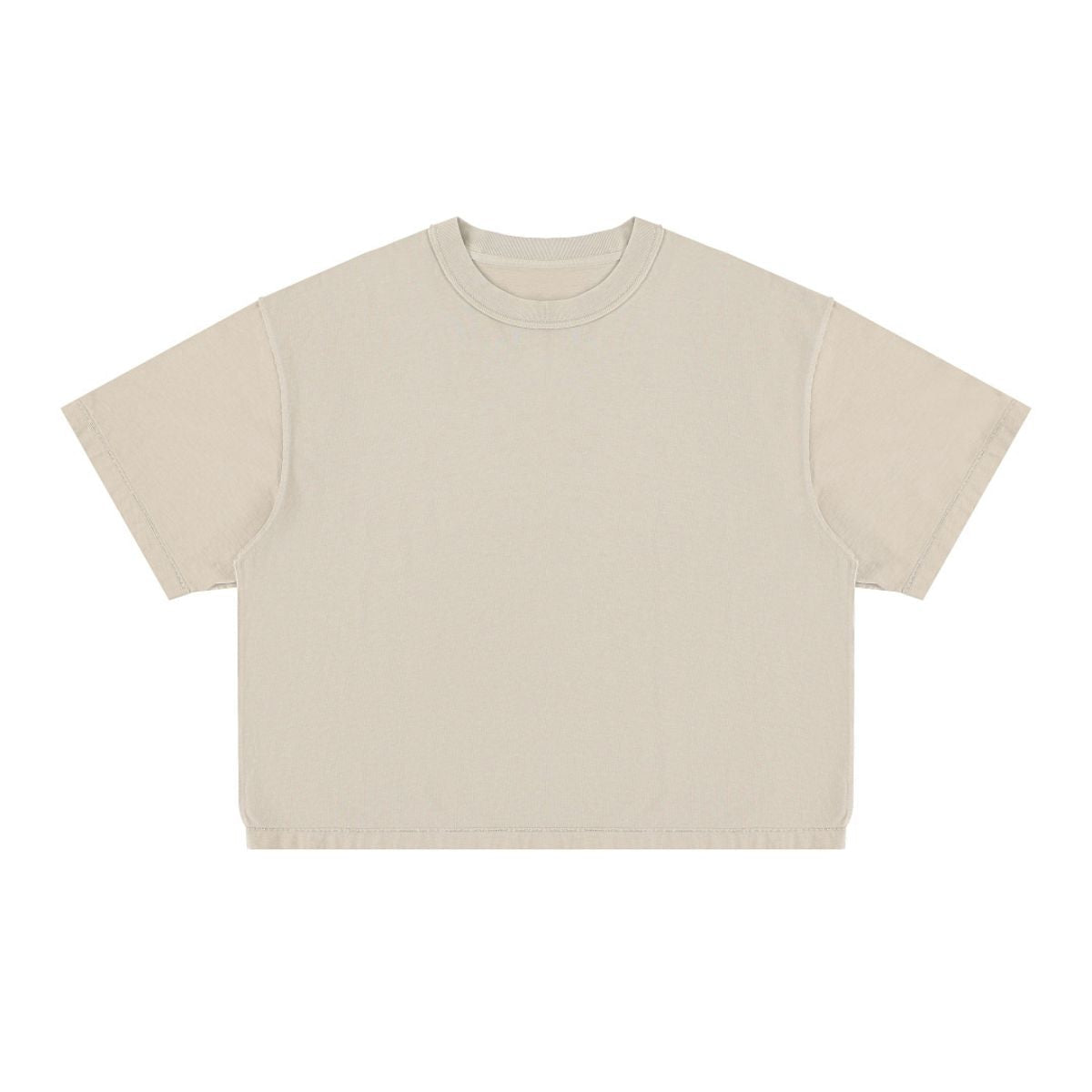 275G Heavyweight Cotton Coverstitch Cropped Tee