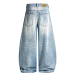 Oversized Pocket Distressed Wide Leg Vintage Jeans