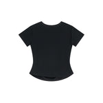 Square Neck Pleated Waist Crop Top 150gsm