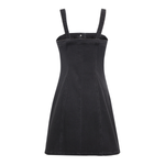 Washed Denim Button-Front Mini Dress