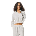 Women's Solid Color Relaxed Cropped Hoodie