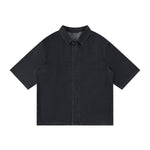 Cotton Washed Oversized Denim Collar Tee