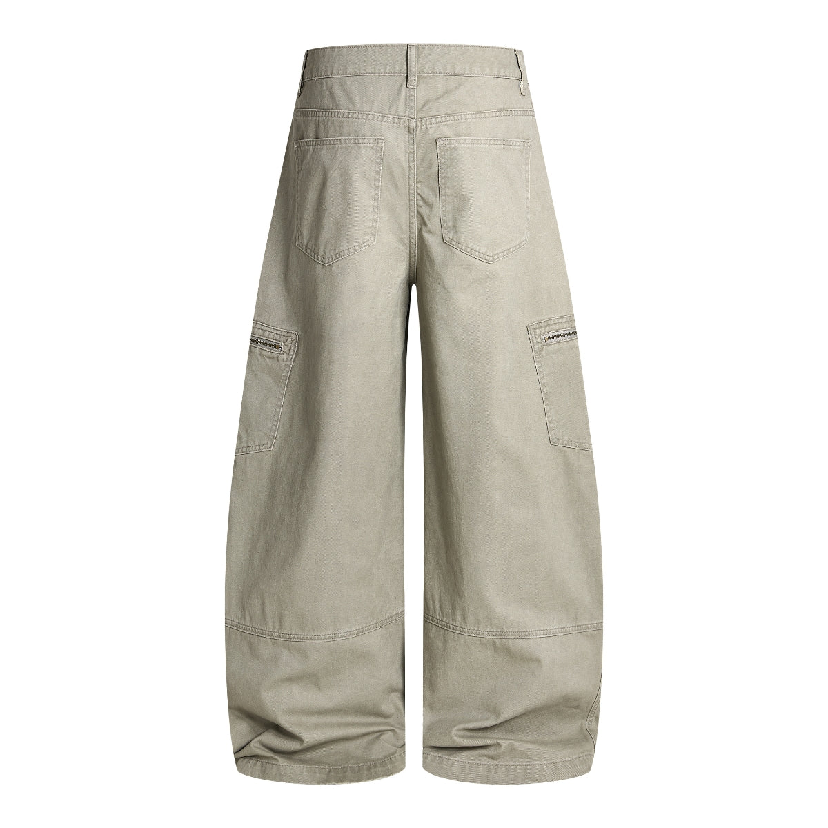 Washed Wrinkled Barrel with Zipper Pockets Cargo Pants