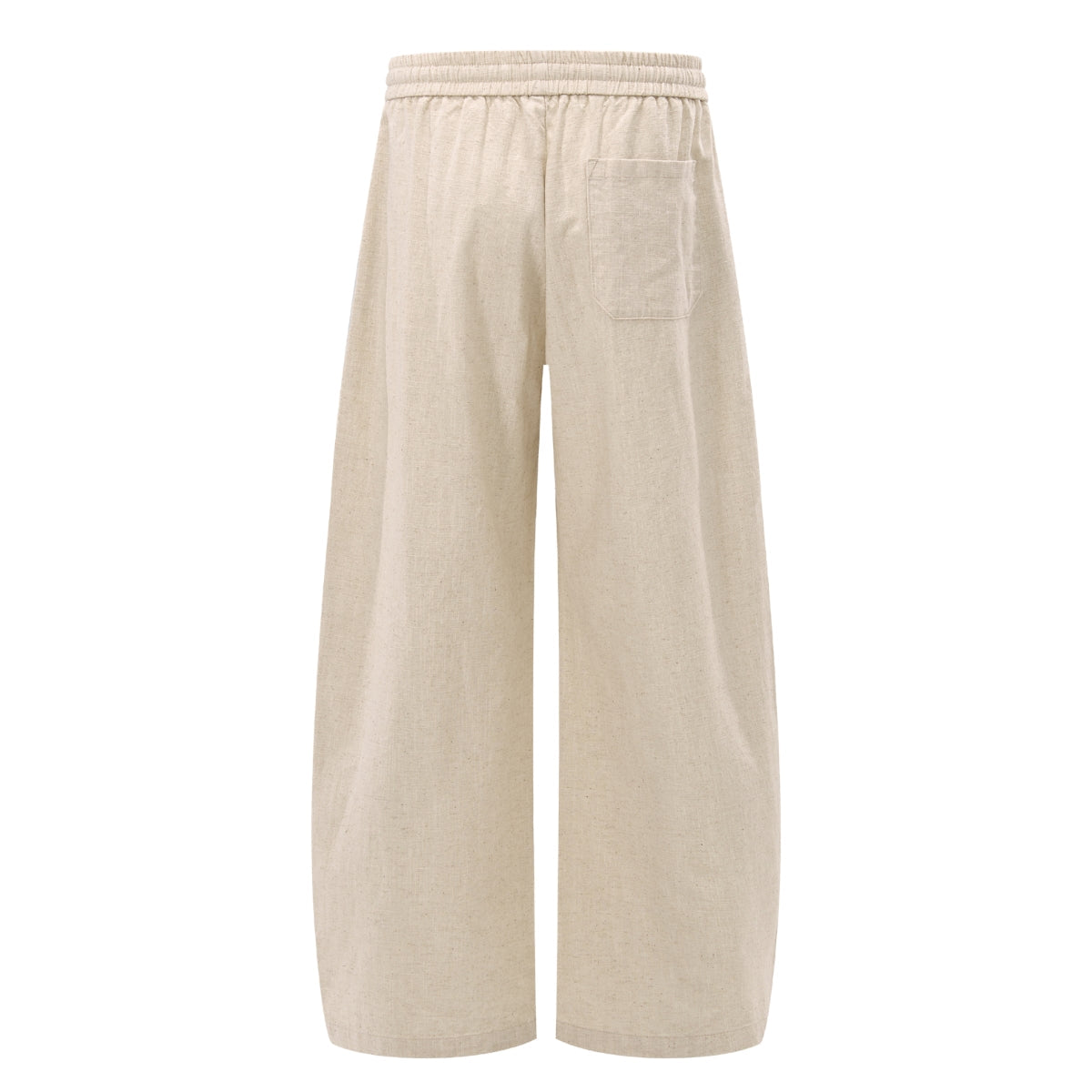 Solid Tint Linen-Blend Barrel Pants