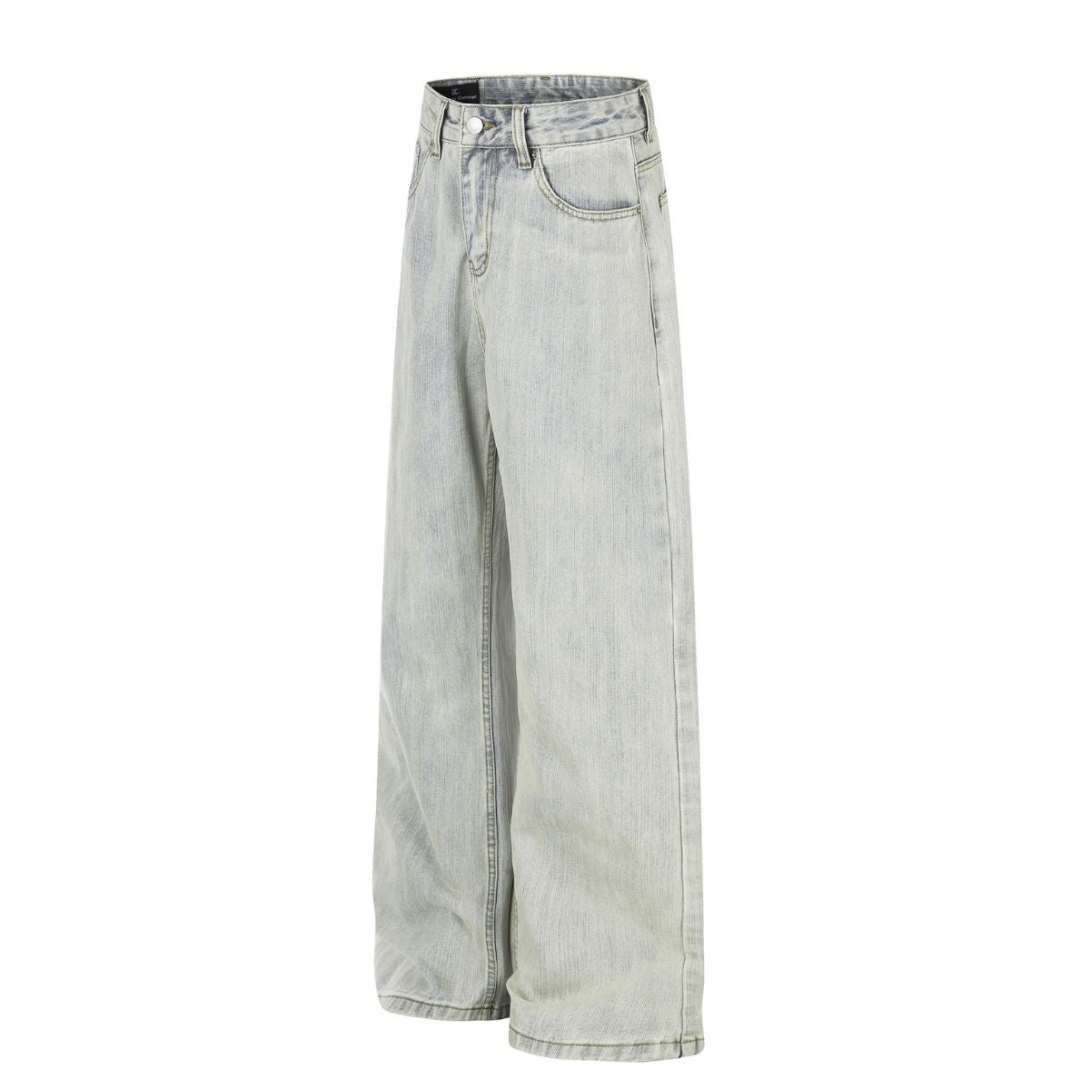 Vintage Light Wash Wide Leg Slub Denim Jeans