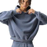 Vintage Wash Distressed Fleece Boxy Hoodie