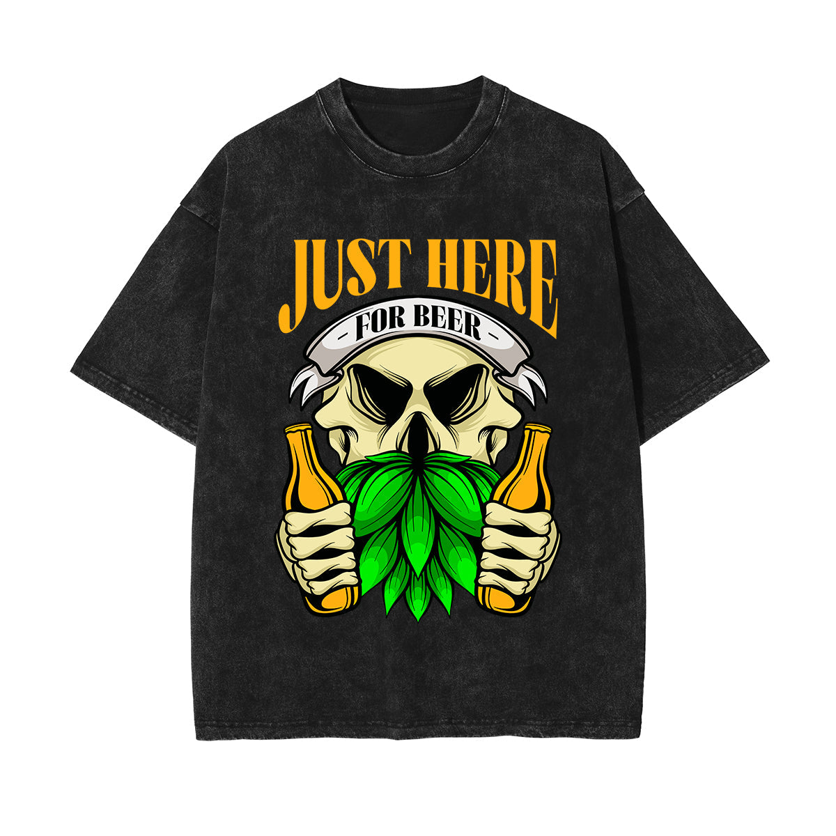 Just Here For Beer Retro Graphic Tee-INNBLAC Fashion Apparel