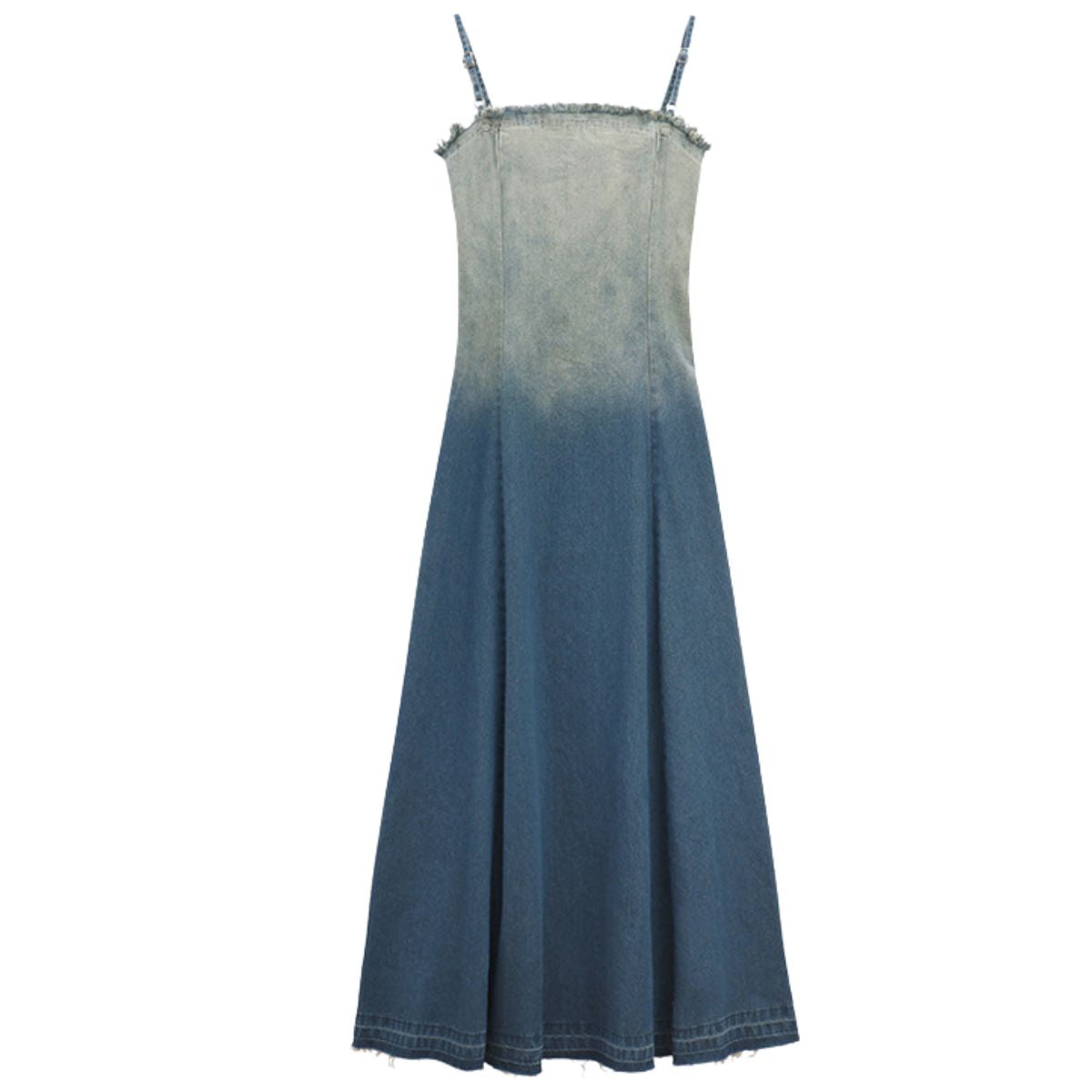 Ombre Denim Spaghetti Strap Dress