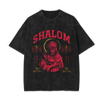 Shalom Christian Stone Wash Graphic Tee-INNBLAC Fashion Apparel