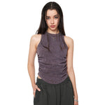 Washed Pleated Waist Crop Tank-INNBLAC Fashion Apparel