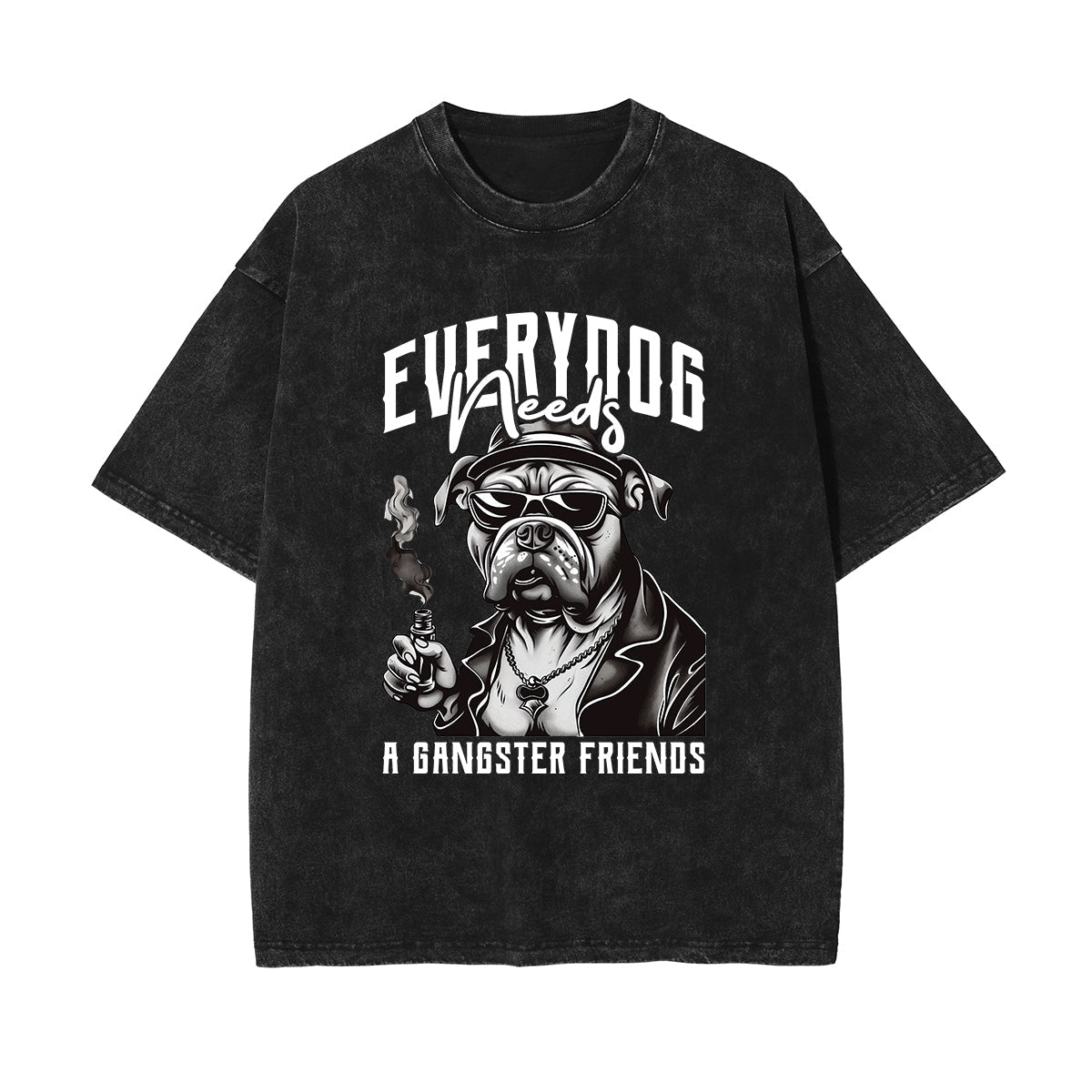 Boss Dog Stone Wash Graphic Tee-INNBLAC Fashion Apparel