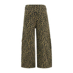 Leopard Print Patchwork Relaxed Wide-Leg Lounge Pants