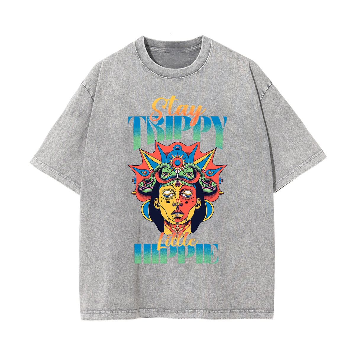 Stay Trippy Little Hippie Graphic Tee-INNBLAC Fashion Apparel