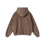 Two-Layer Sleeve Acid Washed Cotton Hoodie