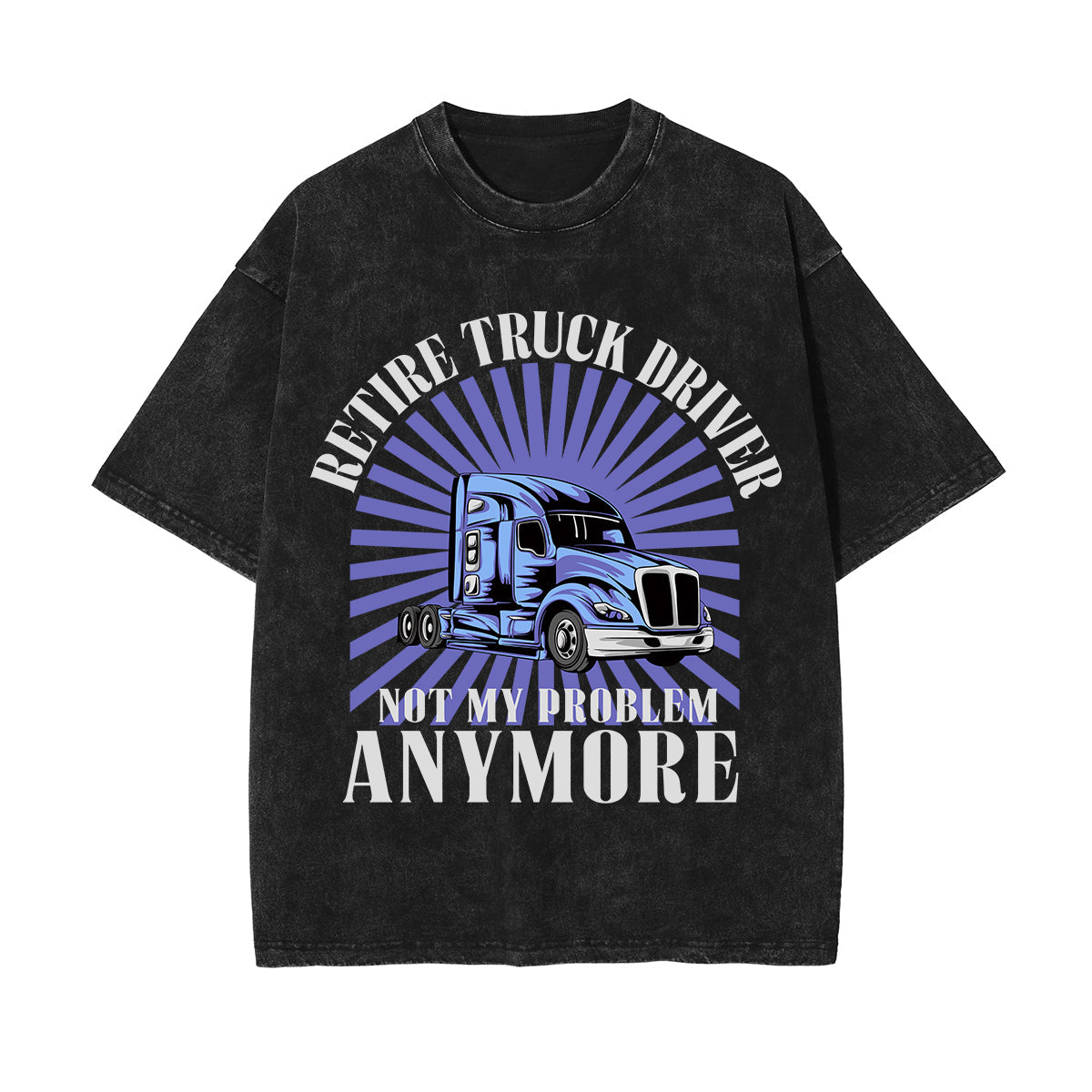 Retire Truck Driver Stone Wash Graphic Tee-INNBLAC Fashion Apparel