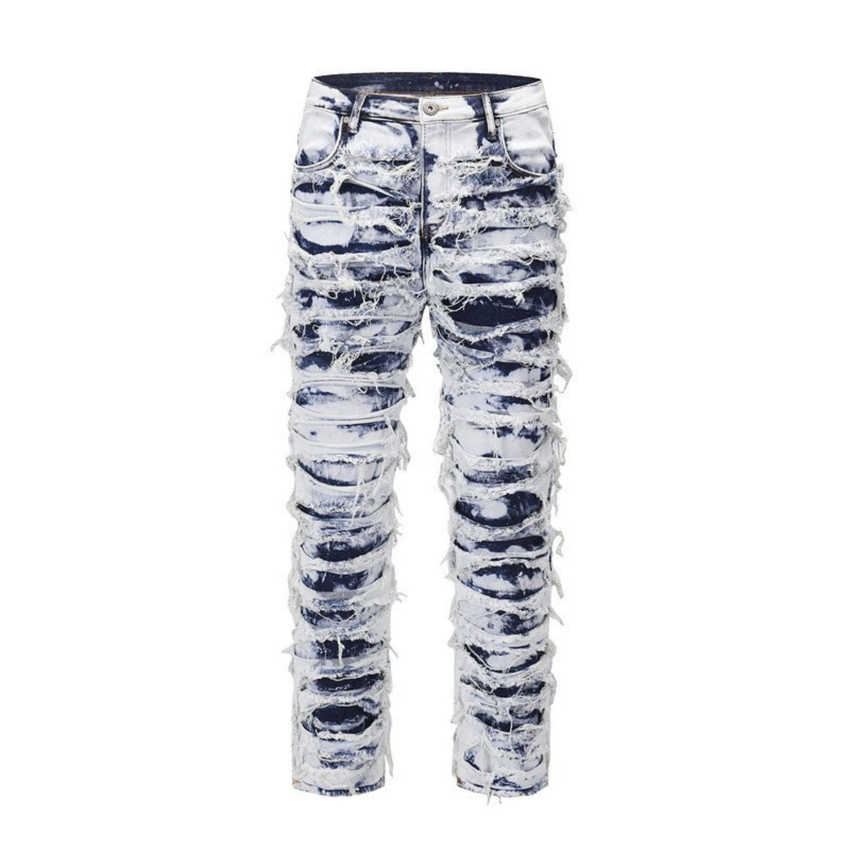 Smoke Rise Men's Skinny Stacked Destroyed Jeans