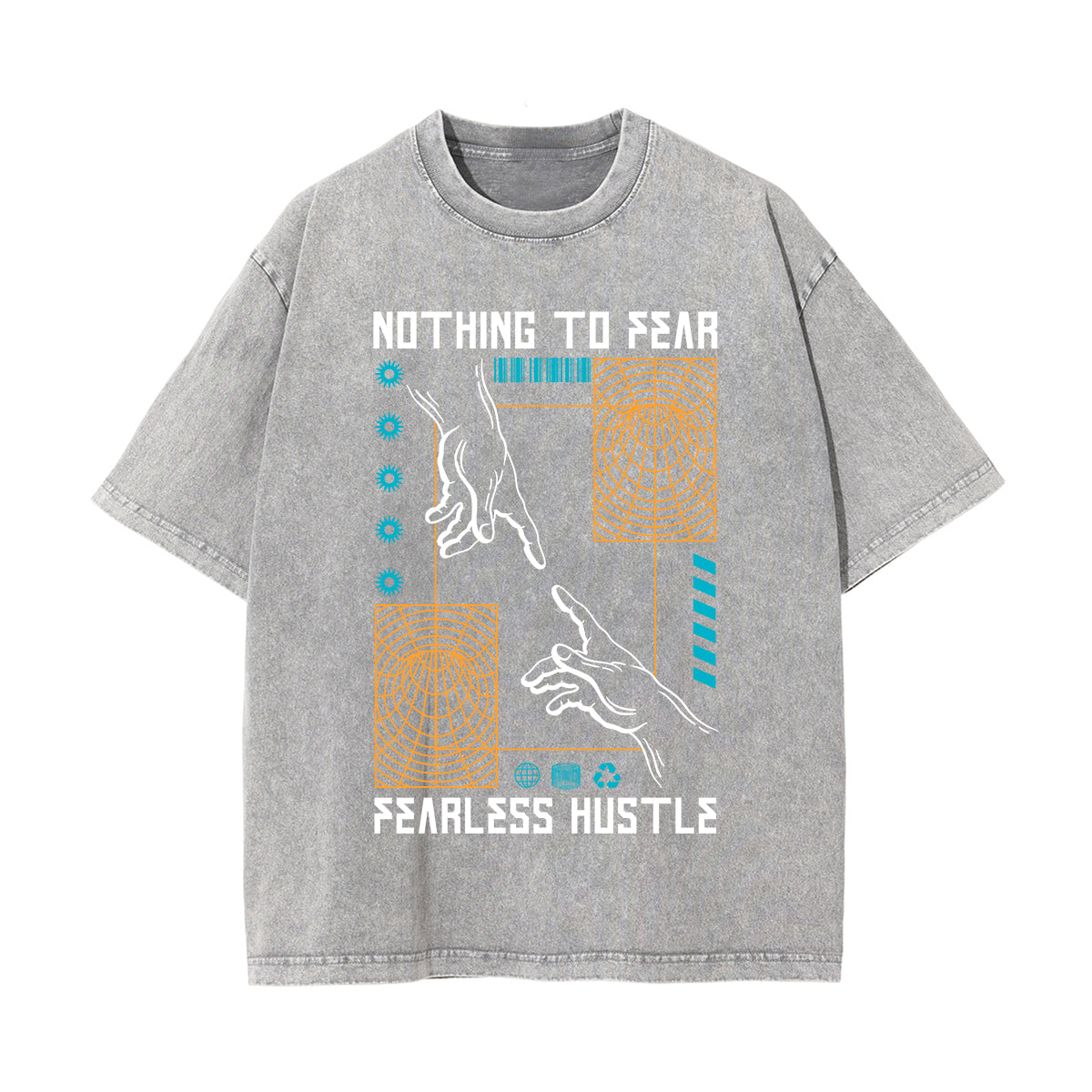 Nothing To Fear Stone Wash Graphic Tee-INNBLAC Fashion Apparel