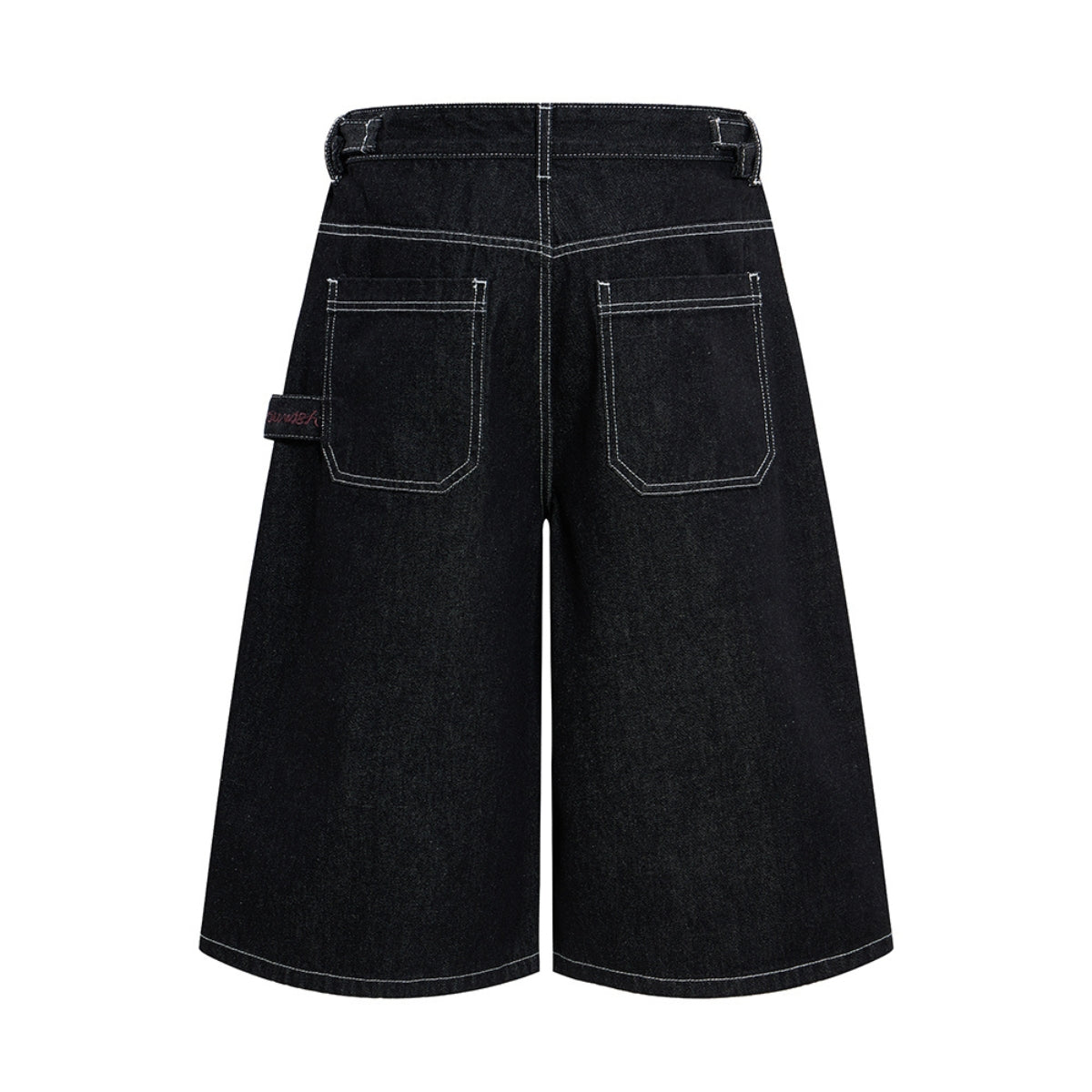 Retro Raw Denim Wide-Leg Bermuda Shorts