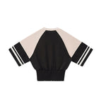 Fitted Color Splice Flare Sleeve Feminine Tee