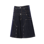 Double Waistband Wide Leg Denim Shorts