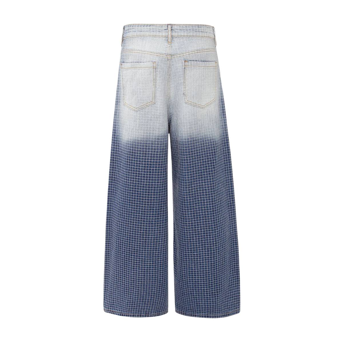 Washed Distressed Loose Fit Straight Denim Pants
