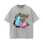 Street Art Graphic Washed Tee-INNBLAC Fashion Apparel