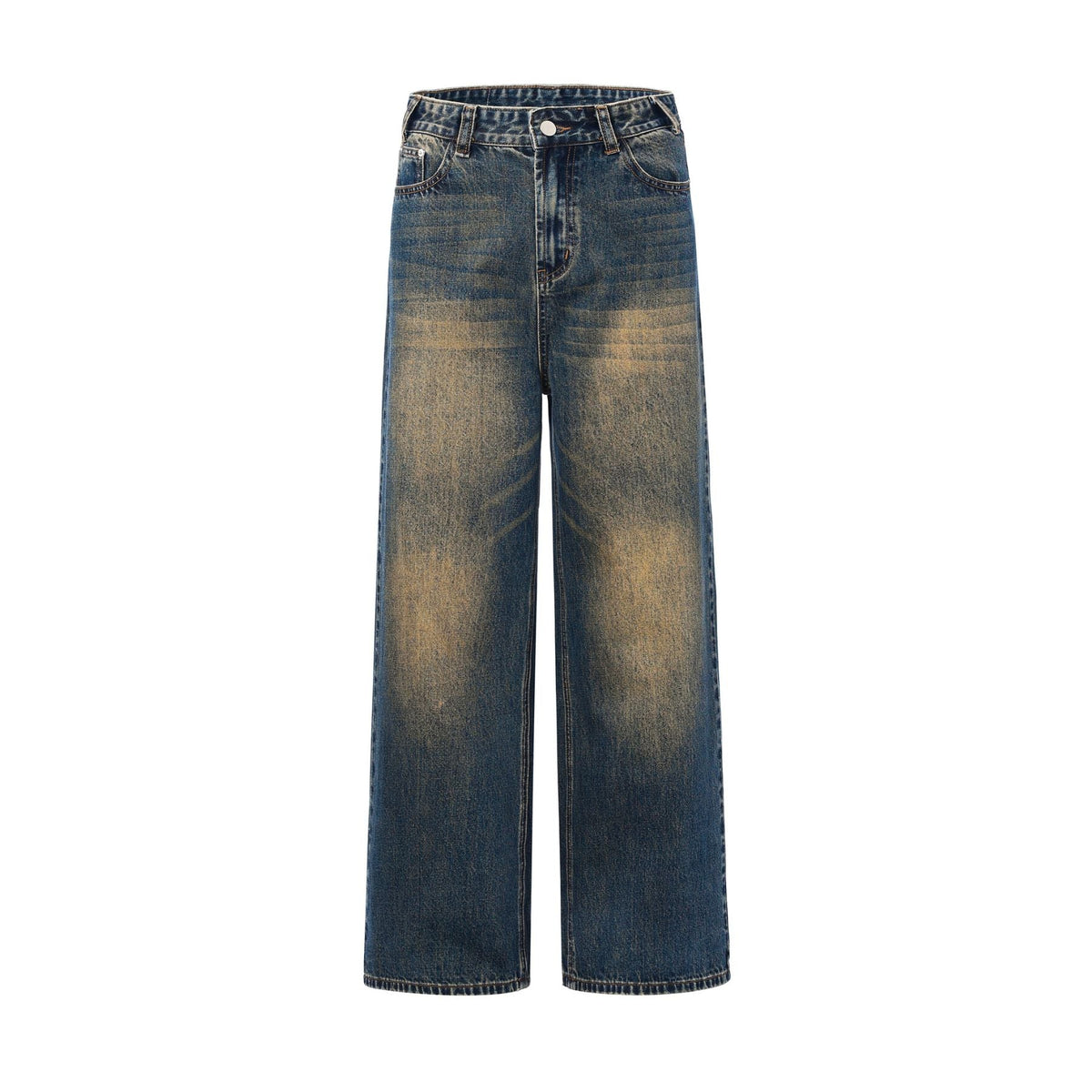 Vintage Washed Straight Leg Jeans-INNBLAC Fashion Apparel