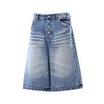 Vintage Washed Wide Leg Denim Shorts