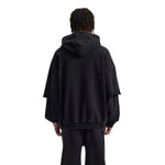 Stone-Washed Mock Two-Layer Hoodie