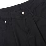 Solid Color Casual Pleated Trousers-INNBLAC Fashion Apparel