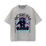 Scream Brutalism Stone Wash Graphic Tee-INNBLAC Fashion Apparel