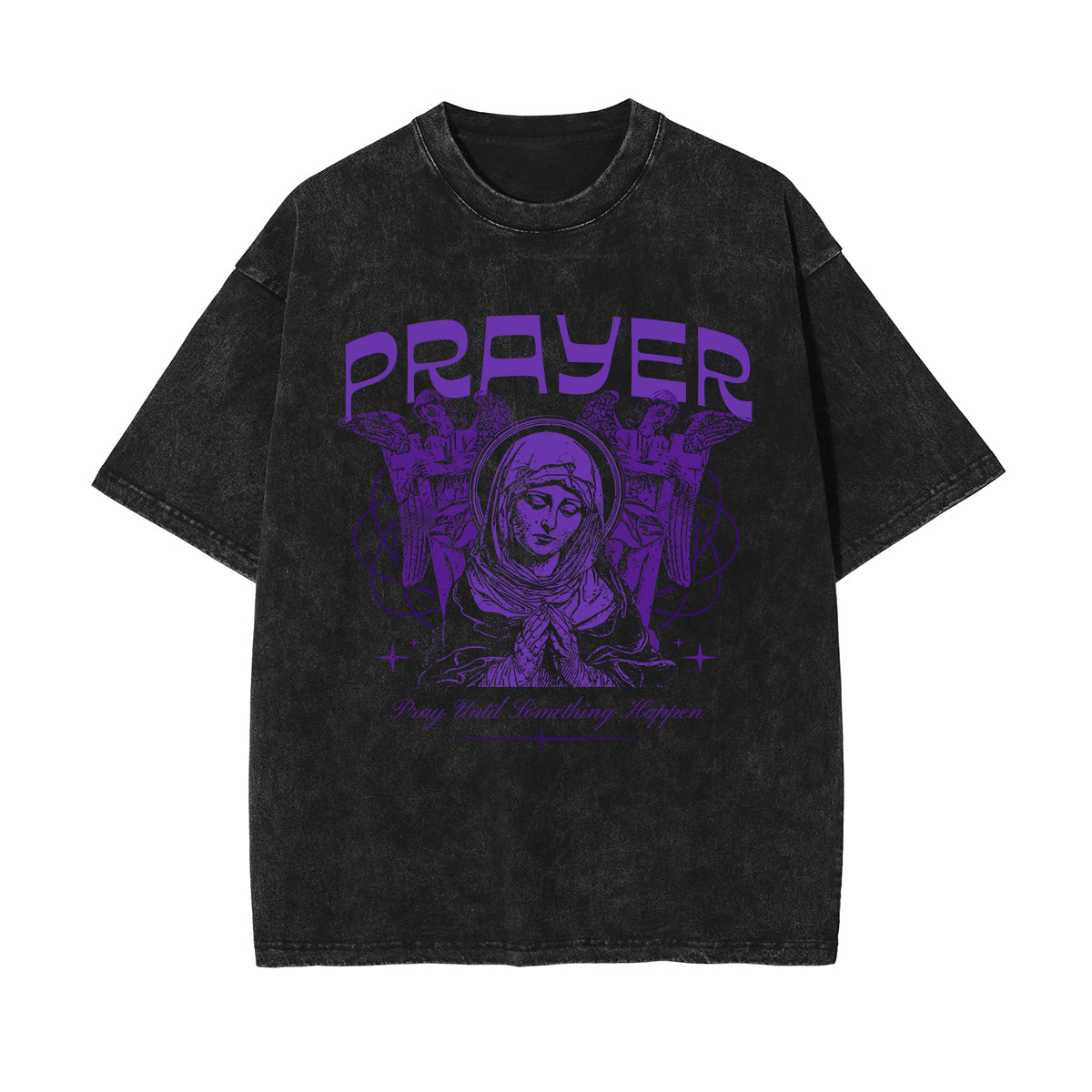 Prayer Christian Stone Wash Graphic Tee-INNBLAC Fashion Apparel