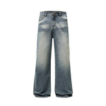 Washed Straight Leg Denim Pants-INNBLAC Fashion Apparel