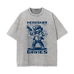 Headshot Gaming Stone Wash Graphic Tee-INNBLAC Fashion Apparel