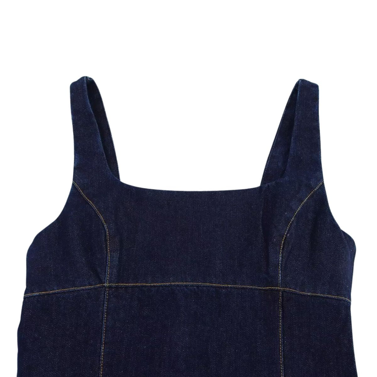 Classic Denim Square Neck A-Line Dress