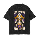 Low Battery Need Coffee Graphic Tee-INNBLAC Fashion Apparel