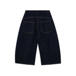 Patchwork Wide-Leg Cropped Denim Jeans