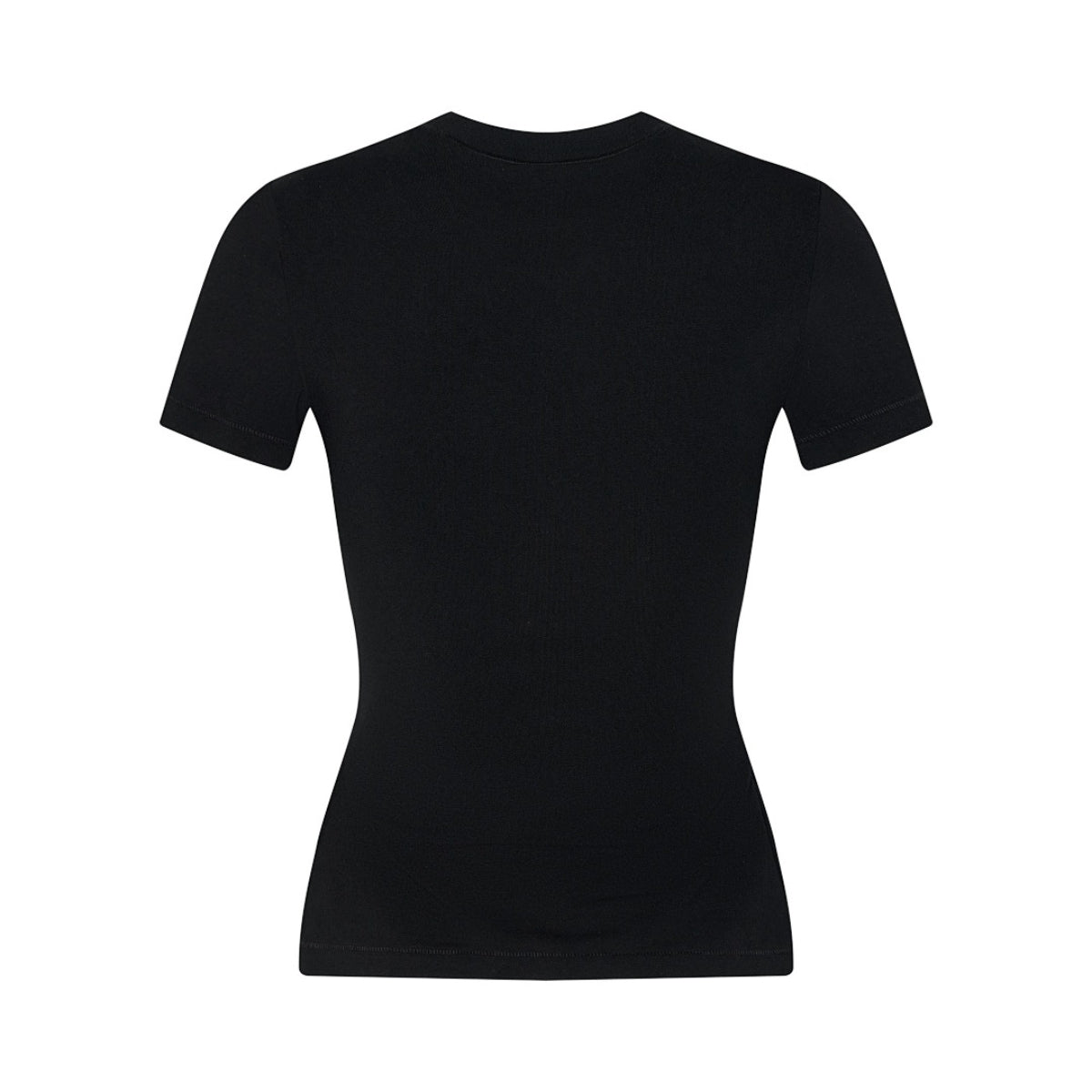 Women's Black Slim-Fit Stretch Crew Neck ShortSleeve Tee