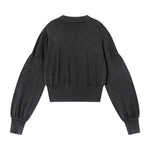 Vintage Snow Wash Cropped Cotton Knit Sweater