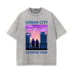 Urban City Sunrise View Graphic Tee-INNBLAC Fashion Apparel